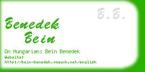 benedek bein business card